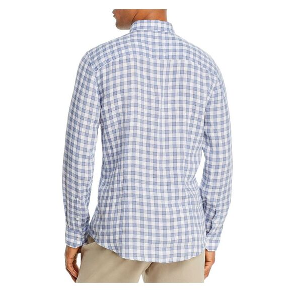 The Mens store Mens White Framed Gingham Classic Fit Button Down Casual Shirt XL - Picture 2 of 2